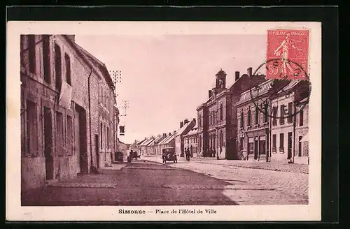 AK Sissonne, Place de l`Hotel de Ville