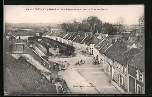 AK Sissonne, Vue Panoramique sur la Grande-Roize