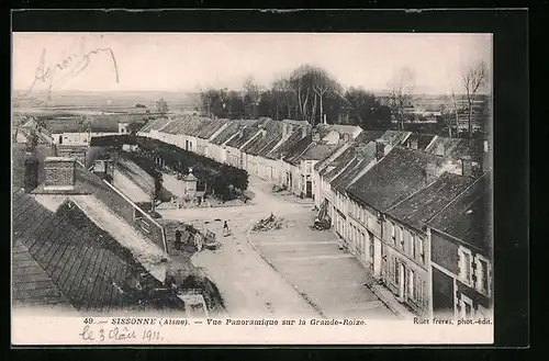 AK Sissonne, Vue Panoramique sur la Grande-Roize