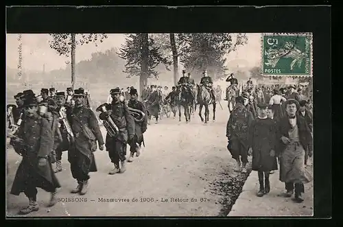 AK Soissons, Manoeuvres de 1906, Le Retour