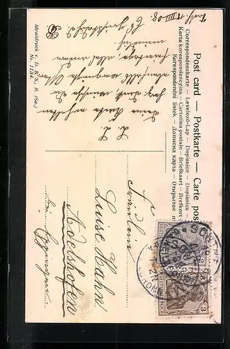 AK Blühende rosa und rote Rosen