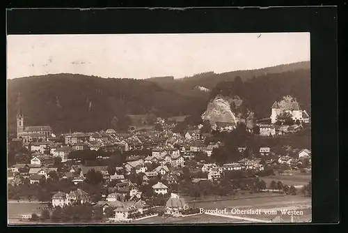 AK Burgdorf, Oberstadt vom Westen aus der Vogelschau