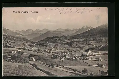 AK Nesslau, Ortsansicht mit Neu St. Johann