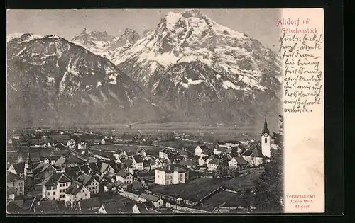 AK Altdorf, Ortsansicht mit Bergpanorama