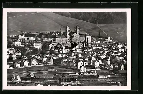 AK Einsiedeln, Ortsansicht mit Kloster