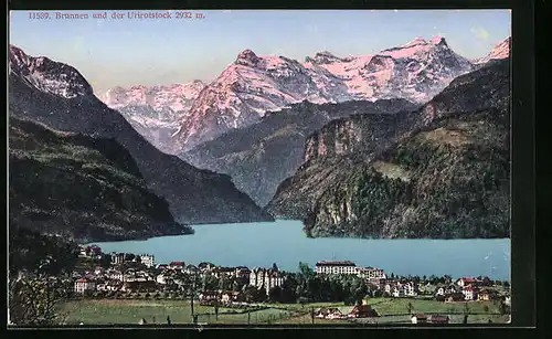 AK Brunnen, Ortsansicht mit Urirotstock