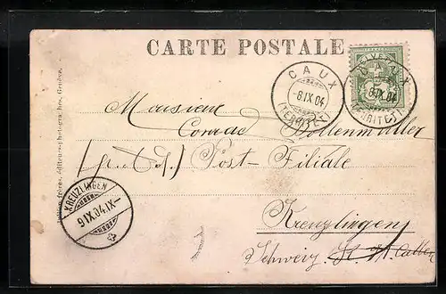 AK Caux, Ortansicht mit Hotelanlagen