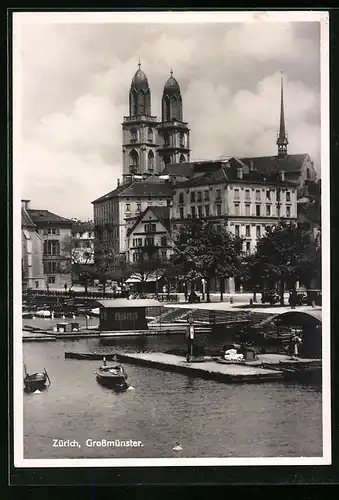 AK Zürich, Blick zum Grossmünster