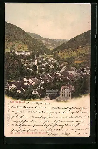 AK Langenbruck, Ortsansicht mit Blick ins Land