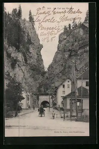 AK Le Col des Roches, Häuser am Tunnel-Eingang