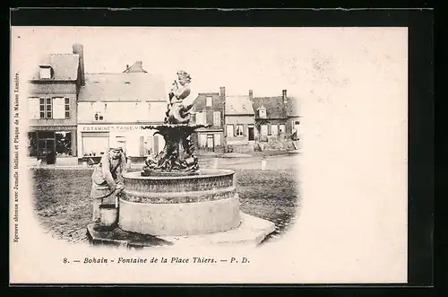 AK Bohain, Fontaine de la Place Thiers