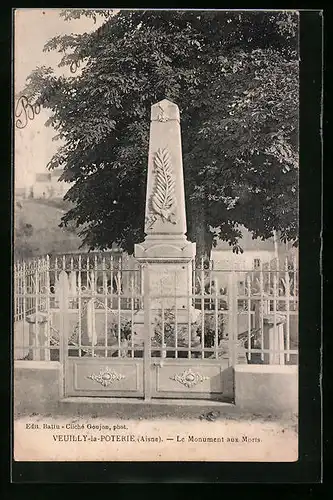 AK Veuilly-la-Poterie, Monument aux Morts