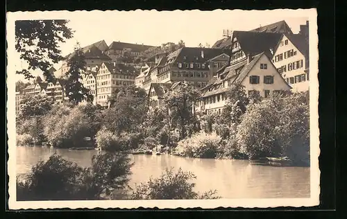AK Tübingen, Ortsansicht mit Flusspartie