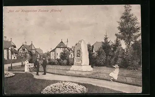 AK Essen-Altenhof, Die Kruppsche Kolonie mit Park
