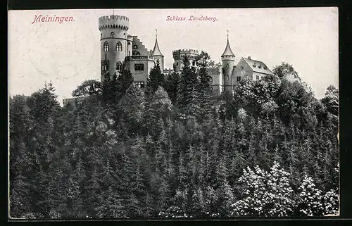 AK Meiningen, Schloss Landsberg mit Wald