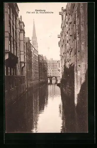 AK Hamburg, Fleet mit St. Nicolaikirche