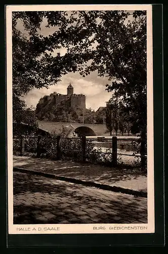 AK Halle /Saale, Burg Giebichenstein aus der Ferne