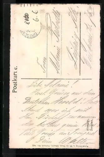 Künstler-AK Dresden, Denkmal am Altmarkt