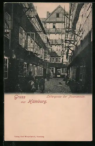 AK Hamburg, Leitergasse der Neumannstrasse