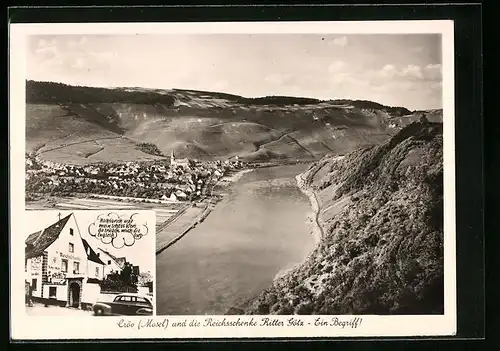 AK Cröv /Mosel, Gasthaus Reichsschenke Ritter Götz, Panorama