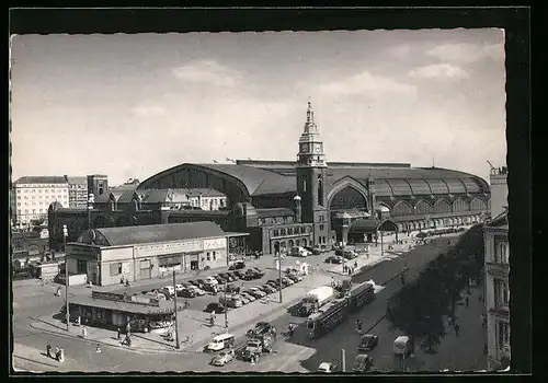 AK Hamburg-St.Georg, Hauptbahnhof aus der Vogelschau