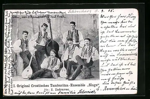 AK I. Original Kroatisches Tamburitza-Ensemble Sloga unter der Direktion von Z. Zadravec