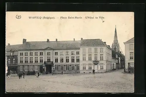 AK Wervicq, Place Saint-Martin, L`Hôtel de Ville