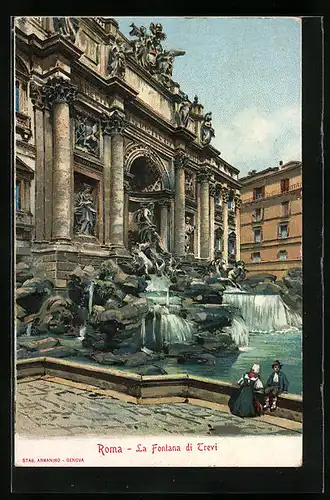 Lithographie Roma, La Fontana di Trevi