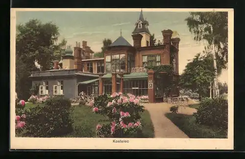 AK Kostelec n. O., Gasthaus mit Aussenterrassen