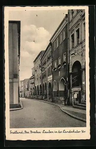 AK Friedland, Lauben in der Landeshuter-Strasse