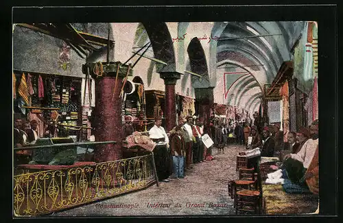 AK Constantinople, Intérieur du Grand Bazar