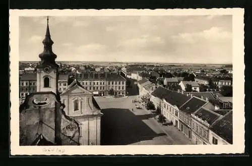 AK Göding, Ortsansicht mit Kirche