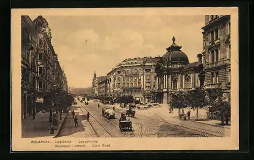 AK Budapest, Leopoldring mit Kutschen