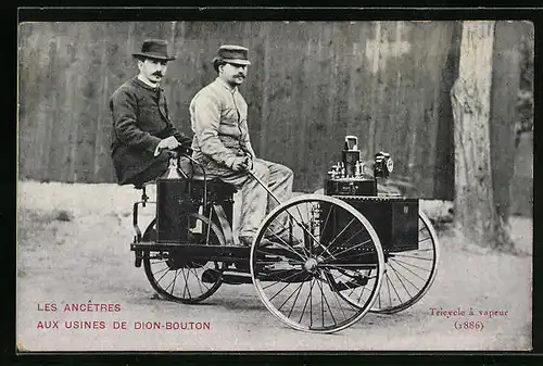 AK Les Ancetres aux Usines de Dion-Bouton, Tricycle à vapeur