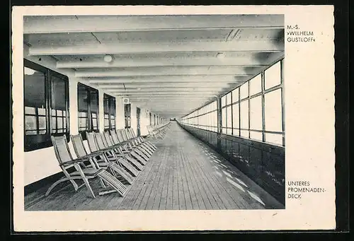 AK KdF Schiff MS Wilhelm Gustloff, Unteres Promenadendeck