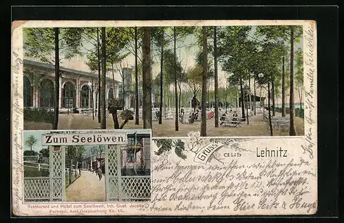 AK Lehnitz, Gasthaus Zum Seelöwen mit Terrassen