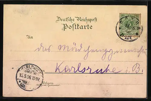 Lithographie Rötha i /S., Gasthaus Obstweinschänke, Pavillon, Ortspartie