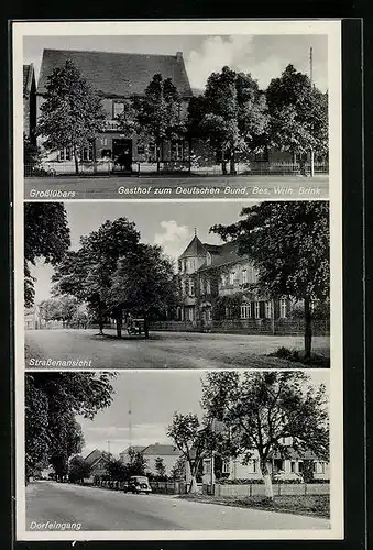 AK Grosslübars, Gasthof zum Deutschen Bund, Strassenansicht