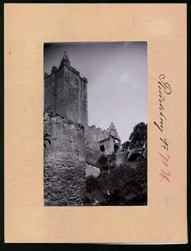 Fotografie Brück & Sohn Meissen, Ansicht Rudelsburg-Kösen, Blick auf den Eingang zur Burg