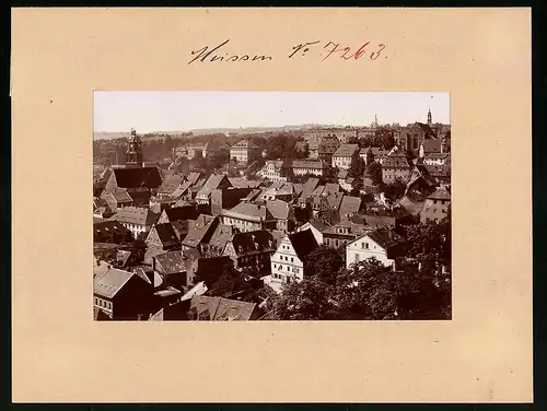 Fotografie Brück & Sohn Meissen, Ansicht Meissen, Blick über die Stadt mit Gasthaus Winkelkrug