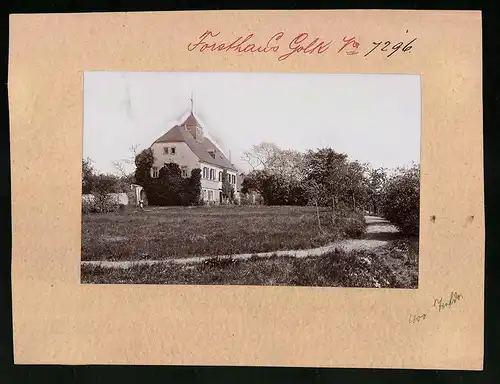 Fotografie Brück & Sohn Meissen, Ansicht Golk bei Diesbar, Blick auf dîe Oberförsterei