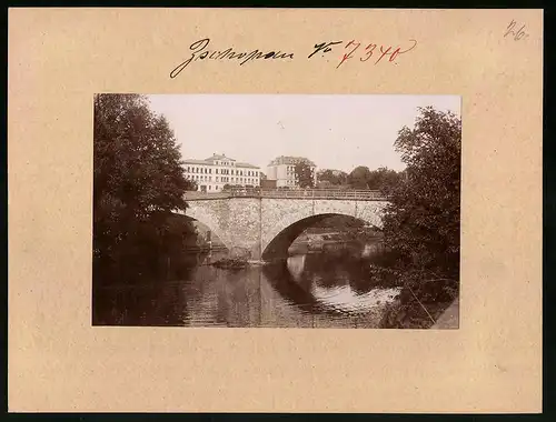 Fotografie Brück & Sohn Meissen, Ansicht Zschopau, Blick über die Brücke auf das Seminar