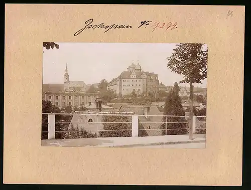 Fotografie Brück & Sohn Meissen, Ansicht Zschopau, Blick auf die Kirche und das Schloss Wildeck