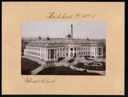 Fotografie Brück & Sohn Meissen, Ansicht Karlsbad, Frontansicht des Elisabeth Bad