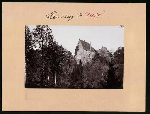 Fotografie Brück & Sohn Meissen, Ansicht Oberreinsberg i. Sa., Blick auf das Schloss Oberreinsberg
