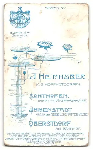 Fotografie J. Heimhuber, Sonthofen, Immenstädterstrasse, Junge Dame mit zurückgebundenem Haar