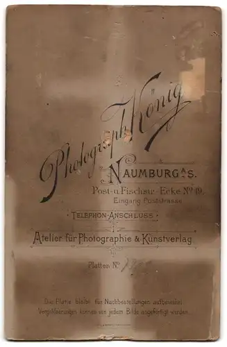 Fotografie C. König, Naumburg a. S., Post- u. Fischstr.-Ecke 19, Bürgerliches Paar in hübscher Kleidung