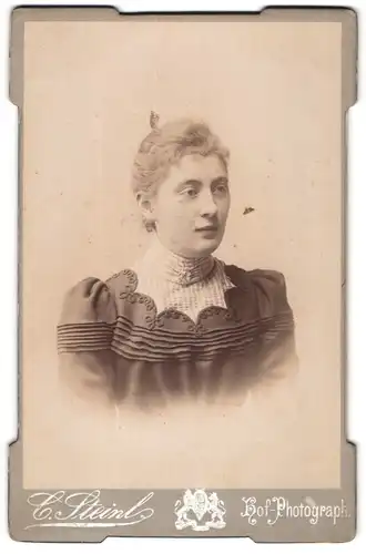 Fotografie C. Steinl, Potsdam, Brandenburg-Str. 63, Junge Dame in zeitgenössischer Kleidung