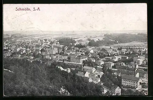 AK Schmölln /S.-A., Ortsansicht aus der Vogelschau