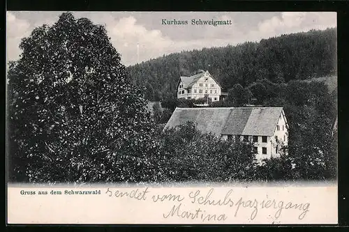 AK Schweigmatt /Schwarzw., Kurhaus aus der Vogelschau